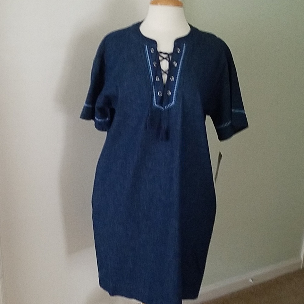 Ralph Lauren  Denim Shift with Side Pockets Sz 12